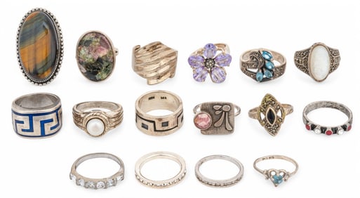 (13) Sterling Silver Rings