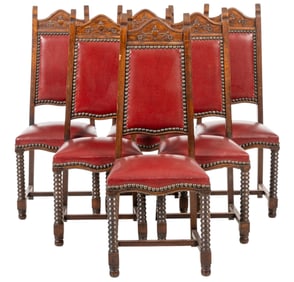 (6) French Style High Back Dining Chairs