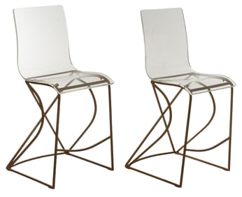 Pair of Acrylic Bar Stools