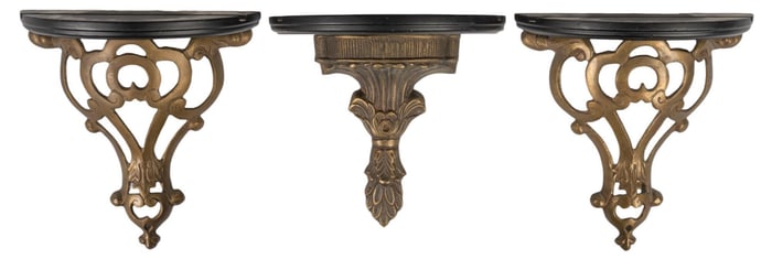 (3) Small Decorative Shelves
