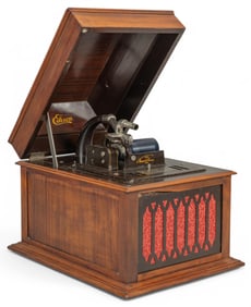 Edison Amberola Phonograph with Large Collection of Cylinders
