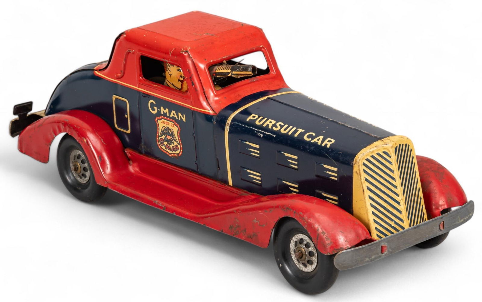 MARX WIND UP G-MAN PURSUIT CAR GANGSTER POLICE WYANDOTTE