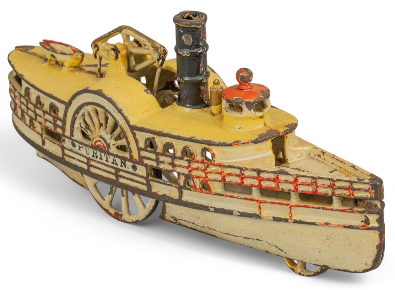 Antique Wilkins Cast Iron Puritan Paddle Wheel Riverboat (1 of 7)