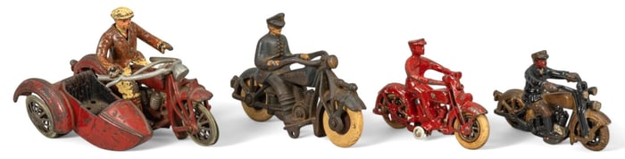 (4) Iron Motorcycle Toys