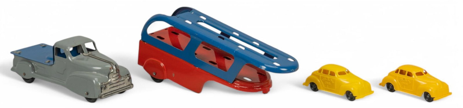 Louis Marx (USA) Car Carrier, Metal Truck with (2) Cars (1 of 11)