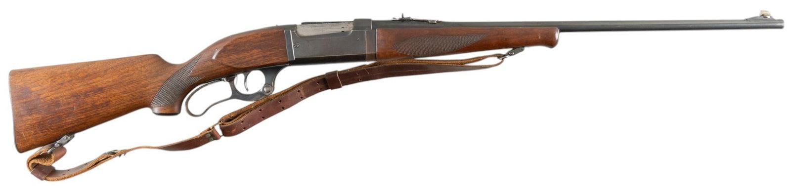 Savage Model 99 Takedown 300 SAV Lever Action Rifle: Serial: 404643 Manufacturer: Savage Arms Corp. (c. 1941) Model: 99 Takedown Caliber: 300 SAV Barrel length: 24 in. OAL: 43.75 in. Condition: Very Good; wood stock & forend have mostly light handli