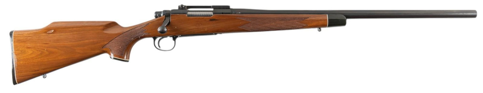Remington 700 Varmint 6mm Rem. Bolt Action Rifle: Serial: C6772427 Manufacturer: Remington Model: 700 Varmint Caliber: 6mm Rem. Barrel length: 24 in. OAL: 43.75 in. Condition: Good; stock has light wear & handling marks including light pressure d