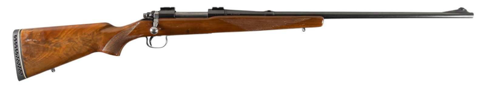 Remington Model 721A Magnum 300 H&H Bolt Action Rifle: Serial: 286747 Manufacturer: Remington Arms Co. Inc. (c. Feb. 1953) Model: 721 A Magnum Caliber: 300 H&H Barrel length: 26 in. OAL: 46.25 in. Condition: Good; wood stock has mostly light handling 