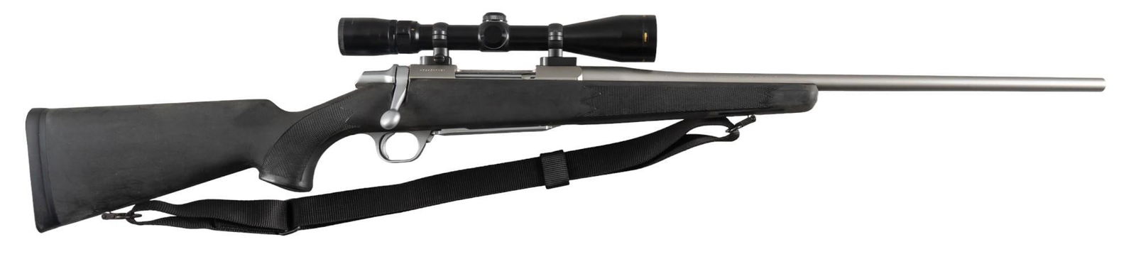 Miroku Browning A-Bolt 30-06 Bolt Action Rifle W/ Nikon Scope: Serial: 42546NM7S7 Manufacturer: Miroku-Japan / Browning Arms Co. Model: A-Bolt Caliber: 30-06 Barrel length: 22 in. OAL: 43 in. Condition: Good; synthetic stock has moderate handling marks & is d