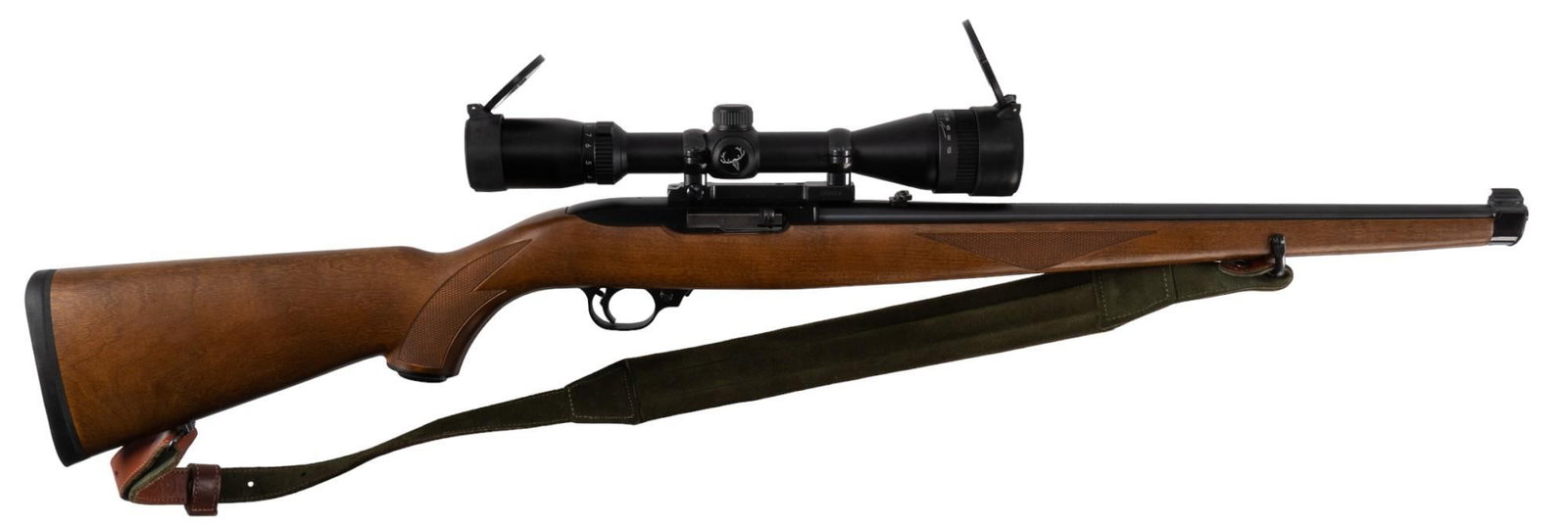 Ruger 10/22 Mannlicher 22 LR Semi Auto Rifle: Serial: 243-51713 Manufacturer: Sturm, Ruger & Co. Model: 10/22 Mannlicher Caliber: 22 LR Barrel length: 18.5 in. OAL: 37.5 in. Condition: Very Good; wood stock has light handling marks; barrel &a