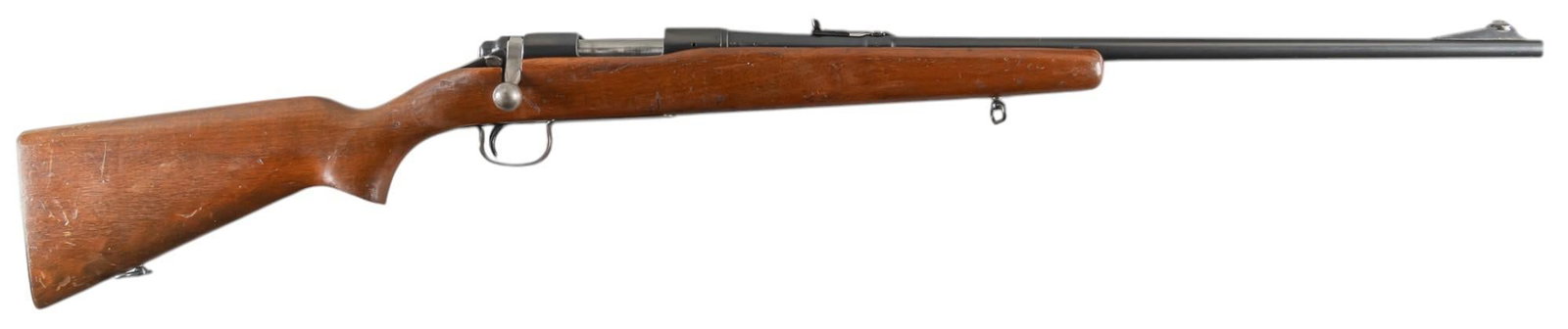 Remington Model 722 300 Sav. Bolt Action Rifle: Serial: 90594 Manufacturer: Remington Arms Co. Model: 722 Caliber: 300 Savage Barrel length: 24 in. OAL: 43.25 in. Condition: Good; stock has light wear & handling marks throughout including press