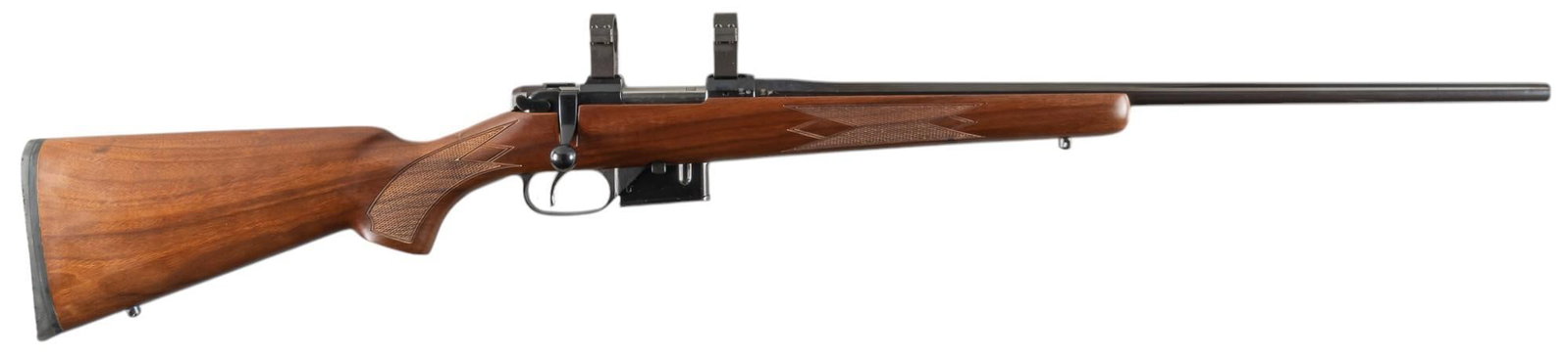 CZ 527 American 204 Ruger Bolt Action Rifle: Serial: A257361 Manufacturer: CZ-Czech Republic / CZ-USA Model: 527 American Caliber: 204 Ruger Barrel length: 22 in. OAL: 40.5 in. Condition: Very Good; stock has very light wear & handling marks