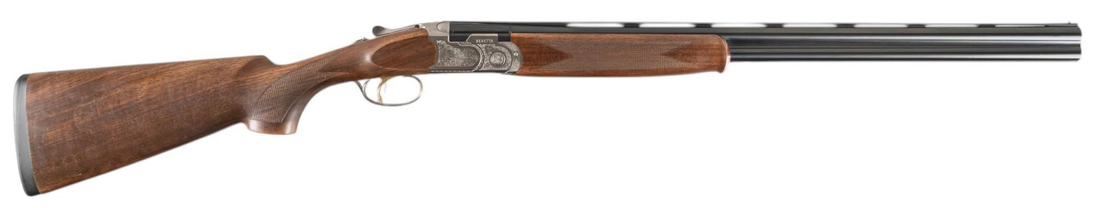 Beretta 686 Silver Pigeon 1 20 GA O/U Shotgun: Serial: U214258 Manufacturer: Beretta-Italy / Beretta-USA Model: 686 Silver Pigeon 1 Caliber: 20ga Barrel length: 26.375 in. OAL: 44 in. Condition: Good; stock & forend have light wear & handl