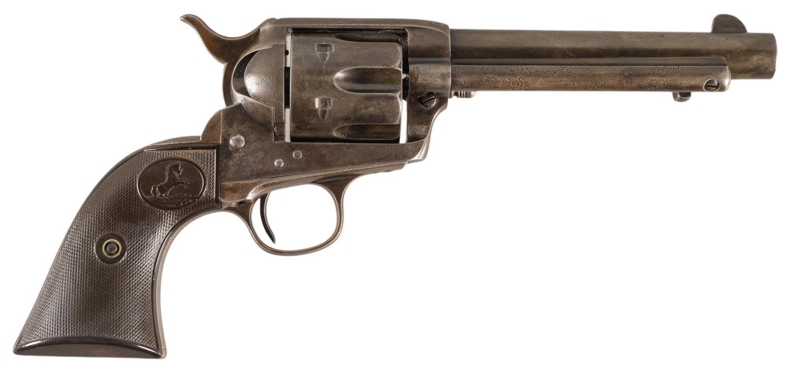 Colt 1873 Single Action Army 38 WCF Revolver W/ Letter: Serial: 183606 Manufacturer: Colt's PT. F.A. Mfg. Co. (c. 1899) Model: 1873 Single Action Army Caliber: 38-40 WCF Barrel length: 5.5 in. OAL: 11 in. Condition: Good / Fair; hard rubber grips have 