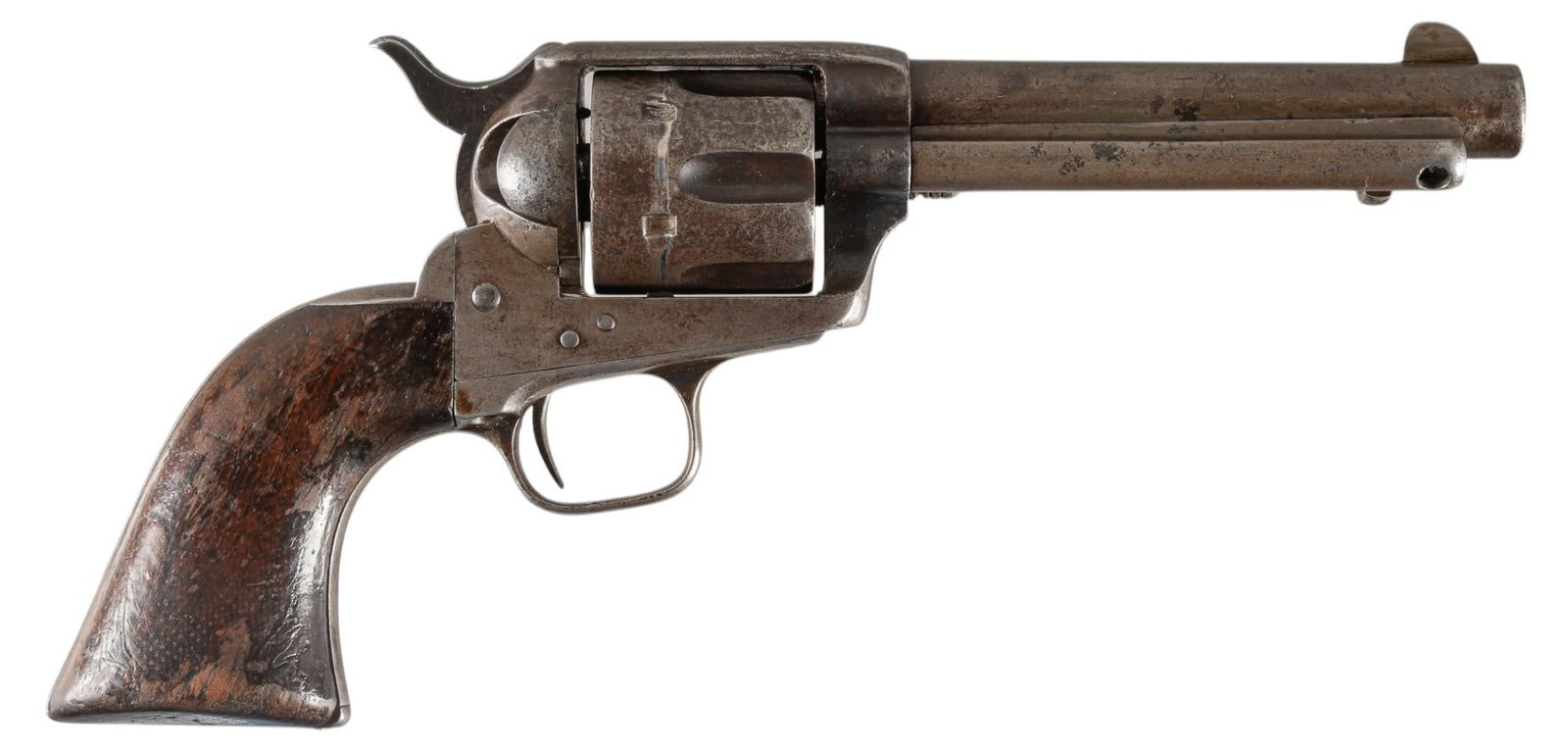 Antique Colt 1873 Single Action Army 44 WCF Revolver W/ Letter: Serial: 45543 Manufacturer: Colt's PT. F.A. Mfg. Co. (c. 1878) Model: 1873 Single Action Army (black powder frame) Caliber: 44-40 WCF Barrel length: 5.5 in. OAL: 11 in. Condition: Good/Fair-Antiqu