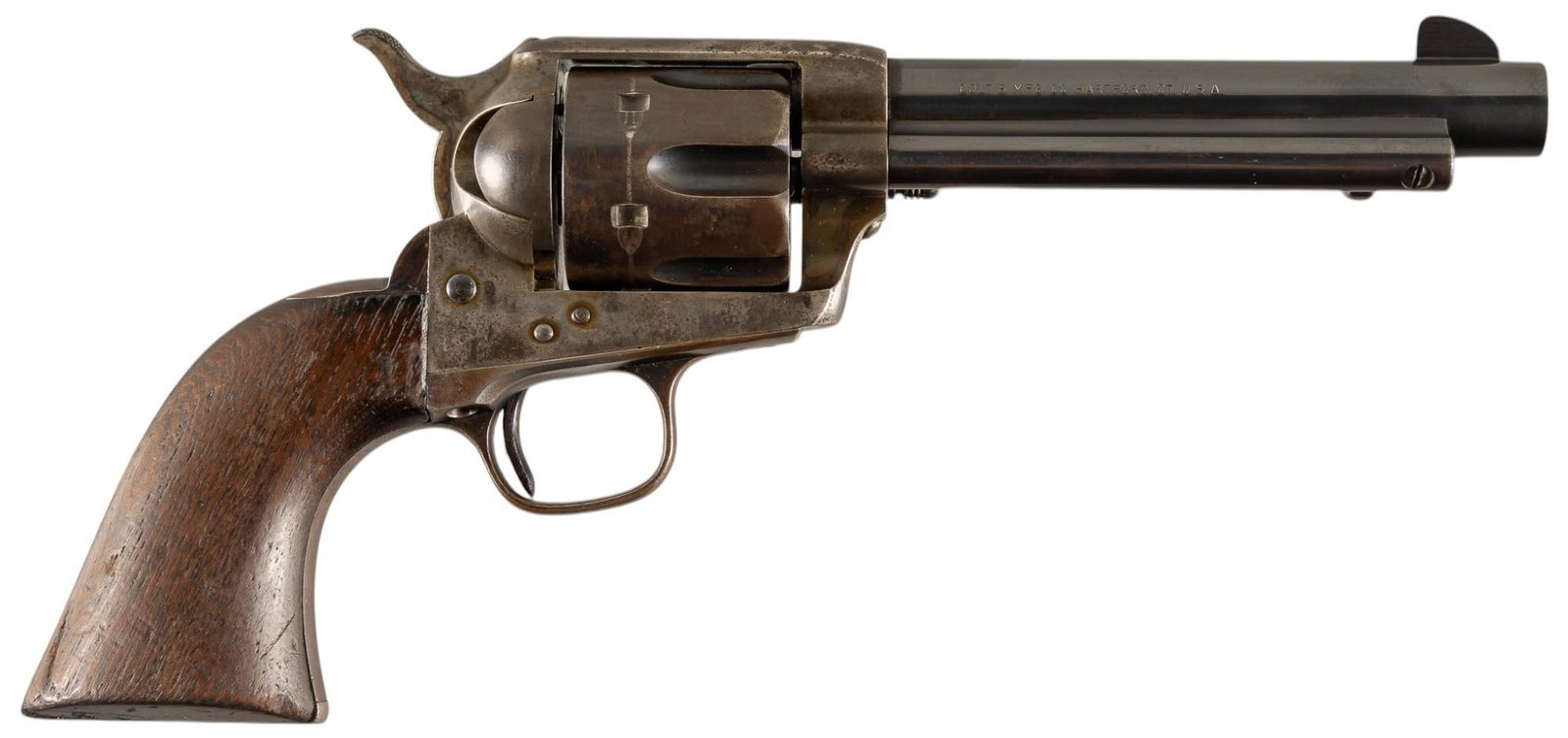 Antique U.S. Marked Colt 1873 Single Action Army 45 LC Revolver W/ Letter: Serial: 119429 on frame (mixed SN parts) Manufacturer: Colt's PT. F.A. Mfg. Co. (c. 1887) Model: 1873 Single Action Army Caliber: 45 LC Barrel length: 5.5 in. OAL: 11 in. Condition: Good; original
