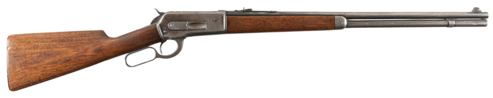Special Order Winchester Model 1886 33 WCF Lever Action Rifle: Serial: 146960 Manufacturer: Winchester Repeating Arms Co. (c. 1908) Model: 1886 Caliber: 33 WCF Barrel length: 24 in. OAL: 42.5 in. Condition: Good; wood stock & forend have moderate wear & p