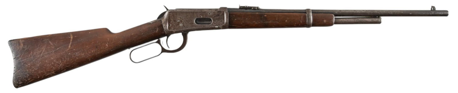Special Order Winchester Model 1894 32-40 Win Lever Action Carbine: Serial: 826445 Manufacturer: Winchester Repeating Arms Co. (c. 1916) Model: 1894 Caliber: 32-40 Win Barrel length: 20 in. OAL: 38 in. Condition: Fair; wood stock & forend have heavy wear & pat