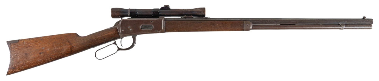 Winchester Model 1894 30 WCF Lever Action Rifle: Serial: 113981 Manufacturer: Winchester Repeating Arms Co. (c. 1901) Model: 1894 Caliber: 30 WCF (30-30 Win.) Barrel length: 26 in. OAL: 44 in. Condition: Fair; stock & forend have moderate wear t