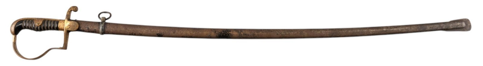 WWII German Eickhorn Army Officer's Sword W/ Scabbard: Manufacturer: Eickhorn-Solingen, Germany Model: Army Officer Sword Marked: squirrel emblem / "ORIGINAL / EICKHORN / SOLINGEN" Blade Length: 33 in. OAL: 39 in. Condition: Good; brass guard &