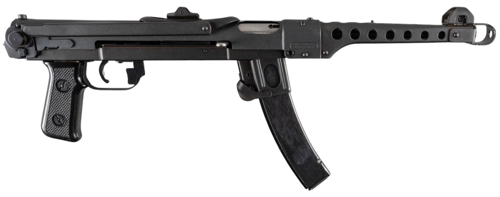 Pioneer Arms PPS43-C 7.62x25 Semi-Auto Pistol: Serial: KT1645P Manufacturer: Pioneer Arms Corp.-Poland/Pioneer Arms Corp. USA Model: PPS43-C Caliber: 7.62x25 Barrel length: 10 in. OAL: 24.25 in. Condition: Good; very light wear & handling mark
