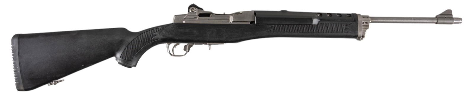 Ruger Mini-14 223 Rem. Semi-Auto Rifle: Serial: 186-98672 Manufacturer: Sturm, Ruger & Co. Model: Mini-14 Caliber: 223 Rem. Barrel length: 18.5 in. OAL: 37.5 in. Condition: Very Good; stock has light wear & handling marks; barrel &a