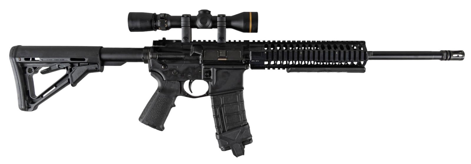 LWRC M6A2 5.56 NATO Semi-Auto Rifle: Serial: 07-00308 Manufacturer: Land Warfare Resources Corp. Model: M6A2 Caliber: 5.56 NATO Barrel length: 16 in. OAL: 32.5-35.75 in. Condition: Good; light sporadic handling marks & wear throughou