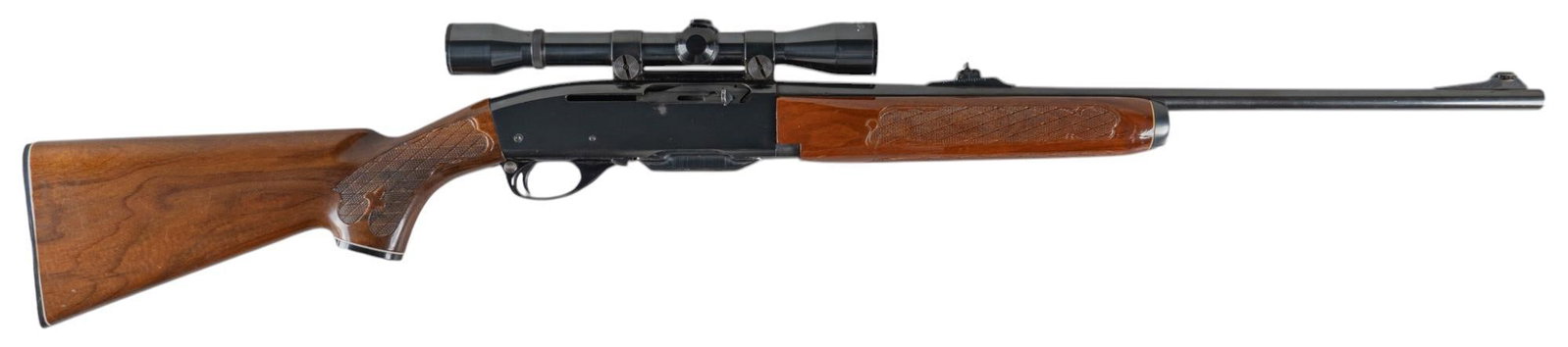 Remington Model 742 Woodsmaster 243 Win. Semi-Auto Rifle: Serial: 7356428 Manufacturer: Remington Arms Co. (c. 1973) Model: Woodsmaster 742 Caliber: 243 Win. Barrel length: 22 in. OAL: 42.25 in. Condition: Good; stock & forend have light wear & handl