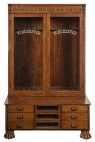 Vintage Claw Foot "WINCHESTER" Gun Cabinet
