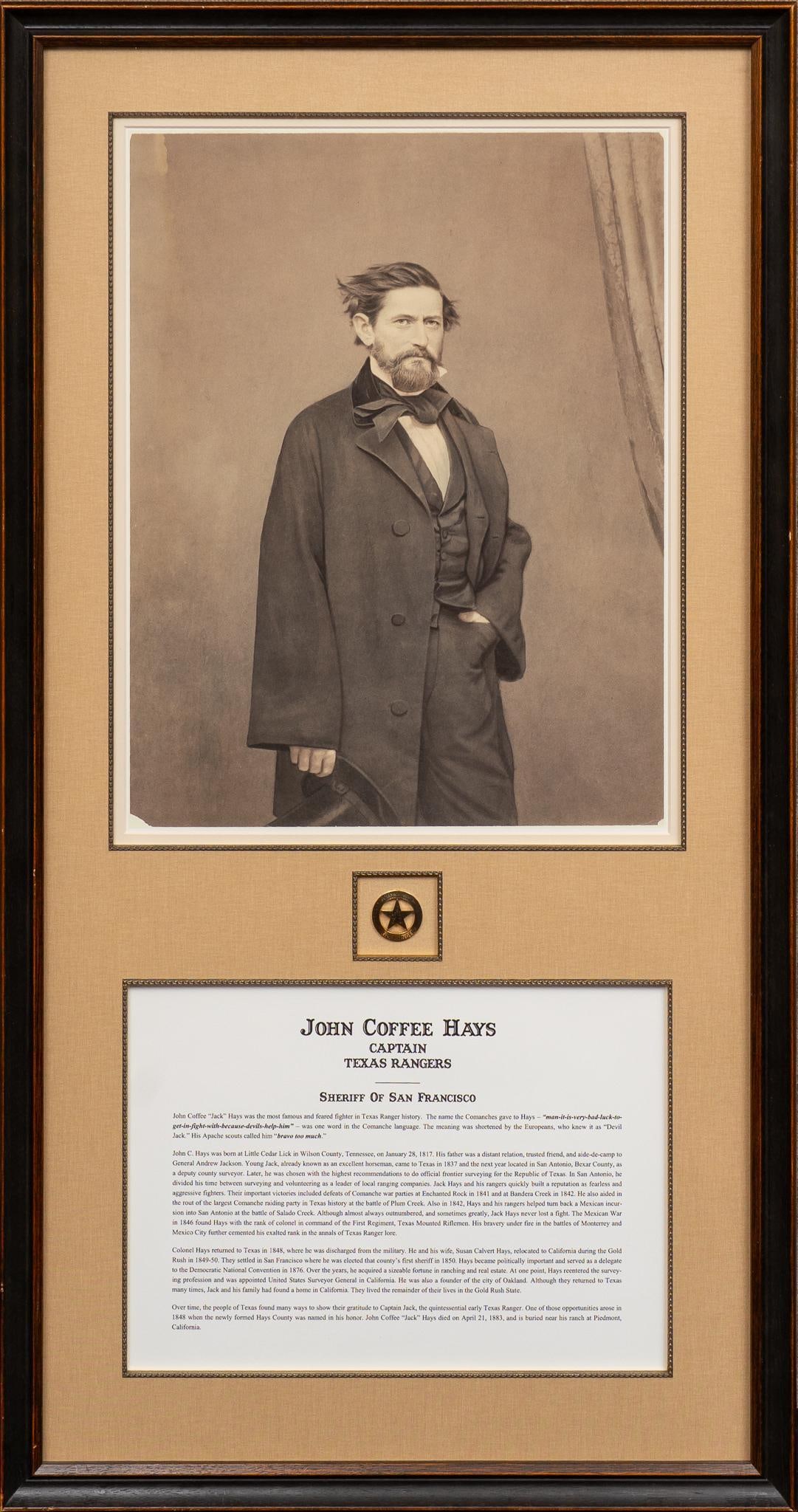 John C. Hays Framed Display with Badge (1 of 5)