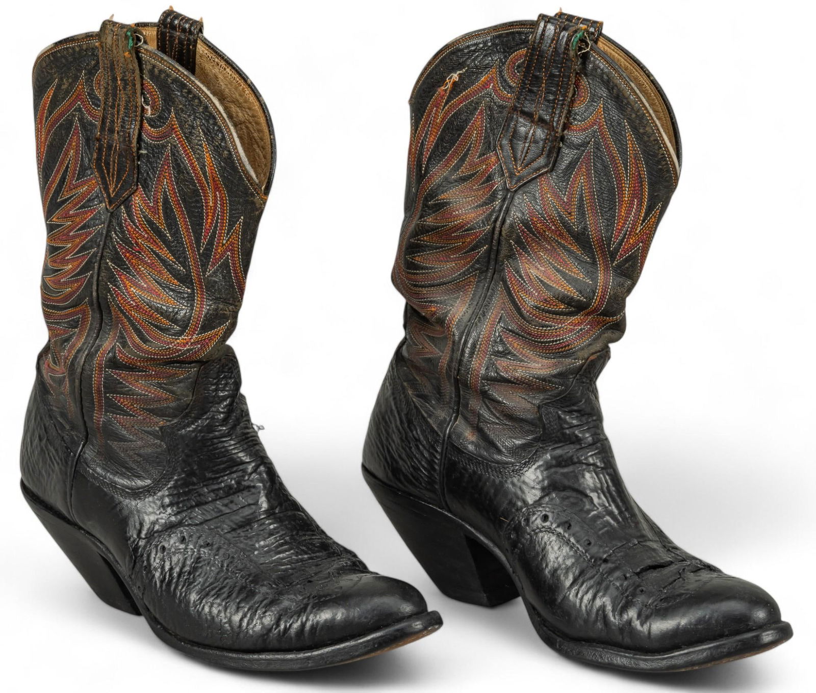 Pair of Black Shark Leather Cowboy Boots (1 of 7)
