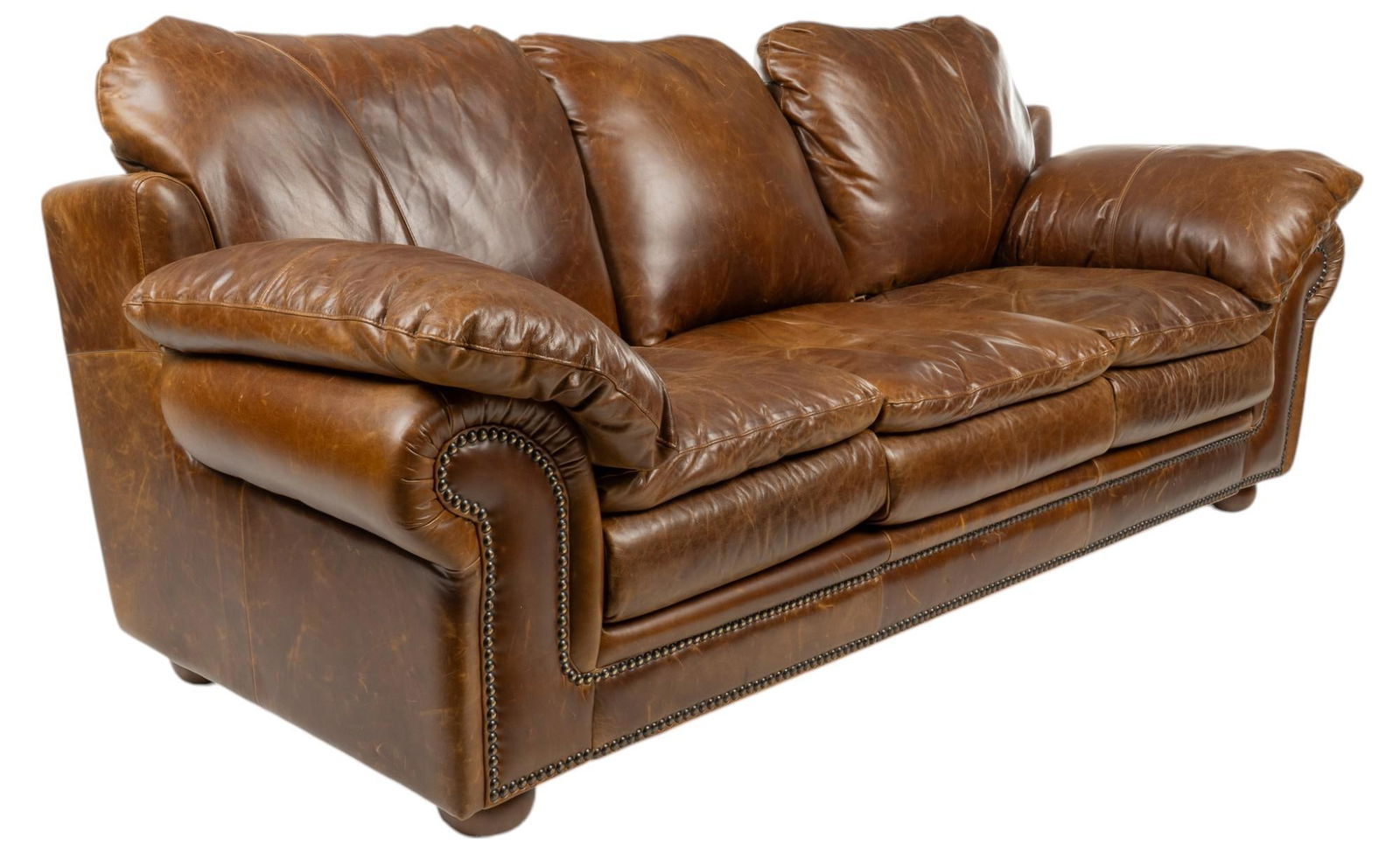 Brown Leather Sofa (1 of 7)