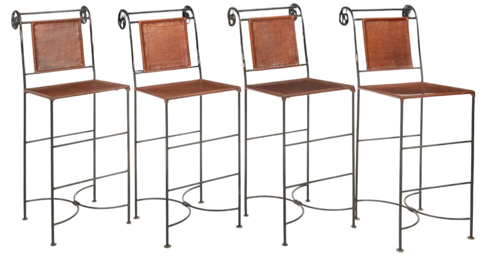 (4) Iron and Leather Chairs and Table (1 of 9)