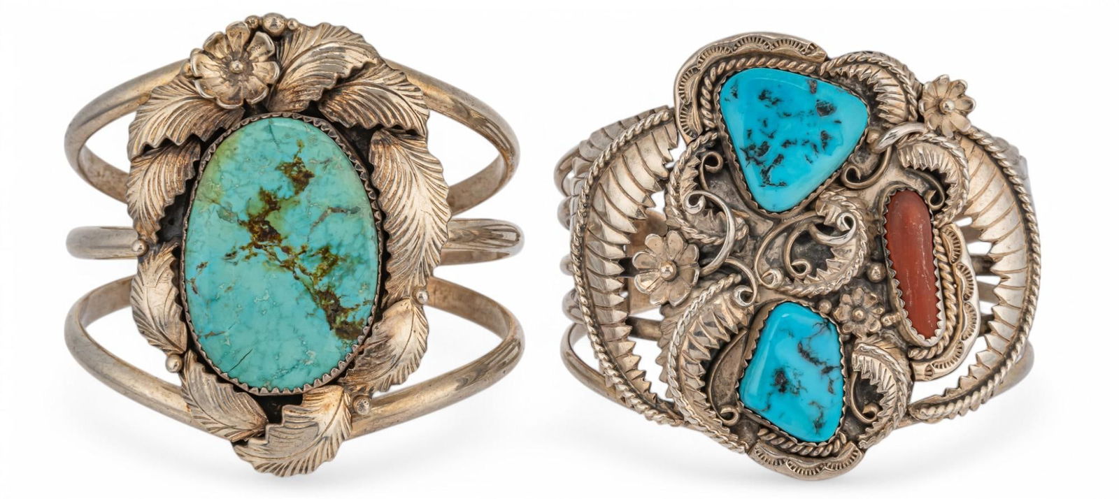 (2) Sterling Silver Turquoise Cuffs (1 of 6)