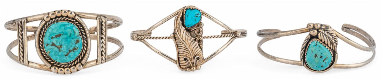 (3) Sterling Silver Turquoise Cuffs (1 of 9)