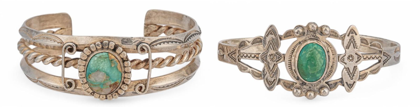 (2) Sterling Silver Turquoise Cuffs (1 of 4)