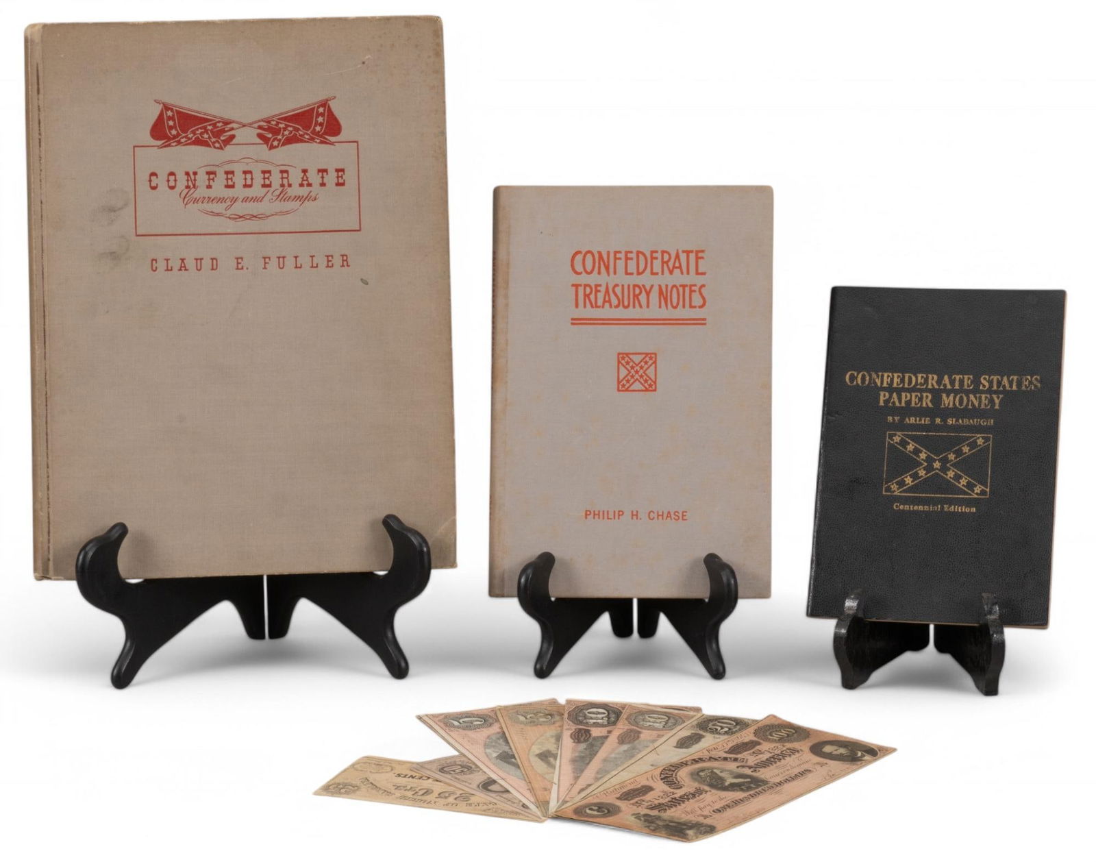 (8) Confederate Dollar Bills and (3) Confederacy Currency Books (1 of 20)