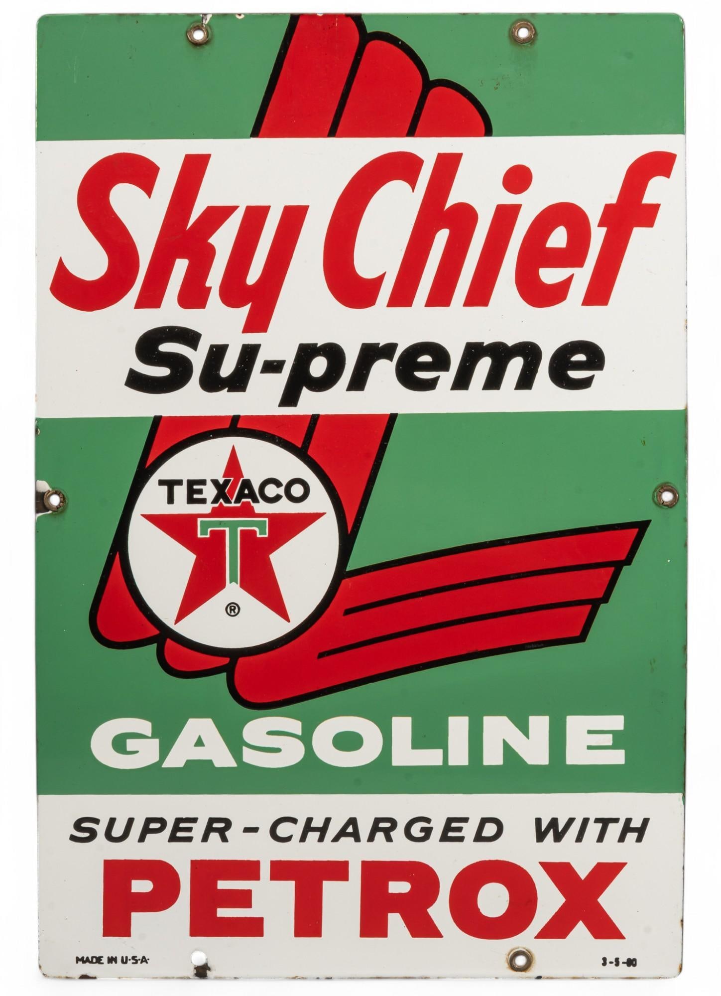 Vintage Texaco Sky Chief Petrox Porcelain Sign (1 of 5)