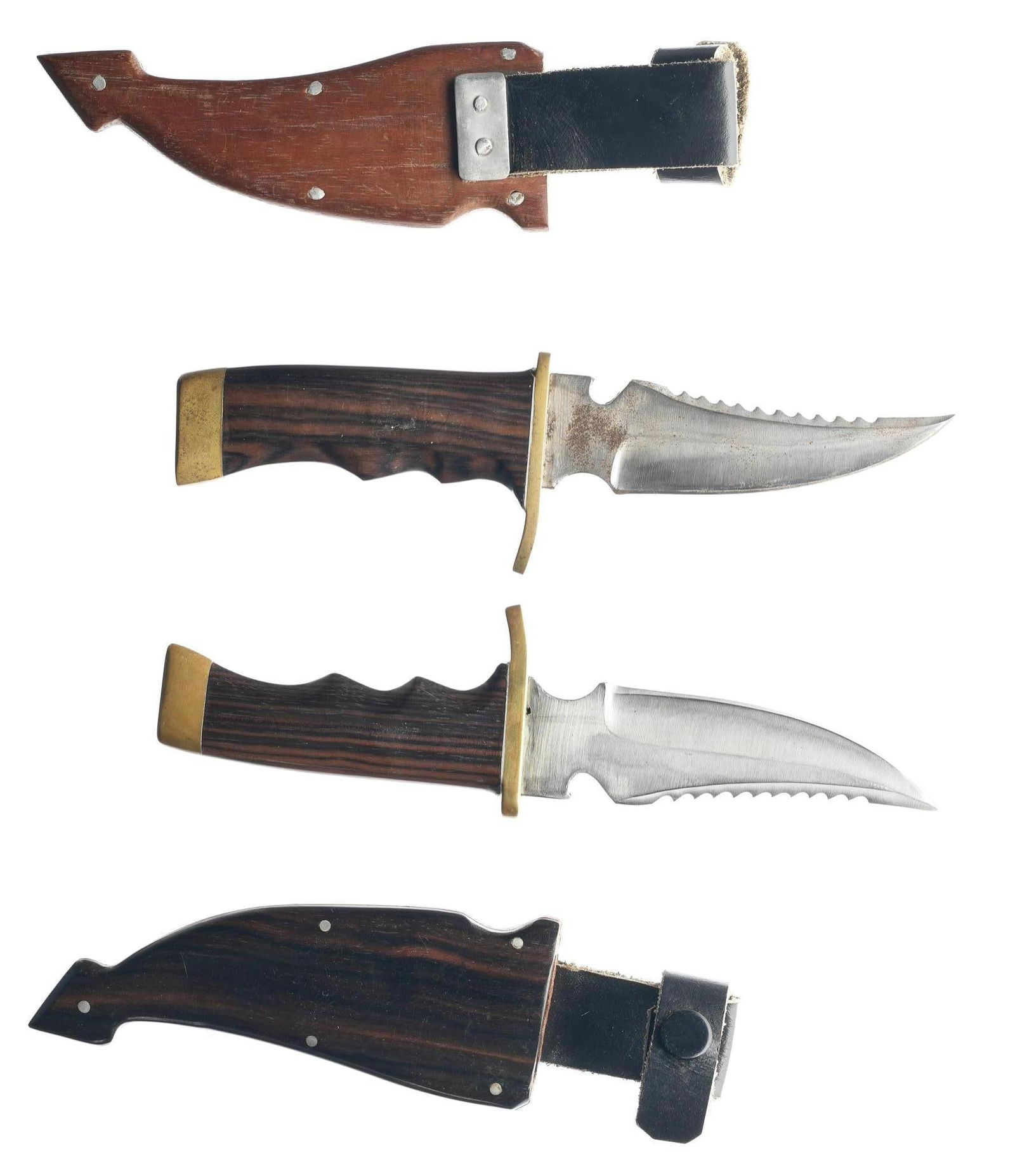 Pair of Hand Made Asian-Style Hunting Knives W/ Scabbards (1 of 6)