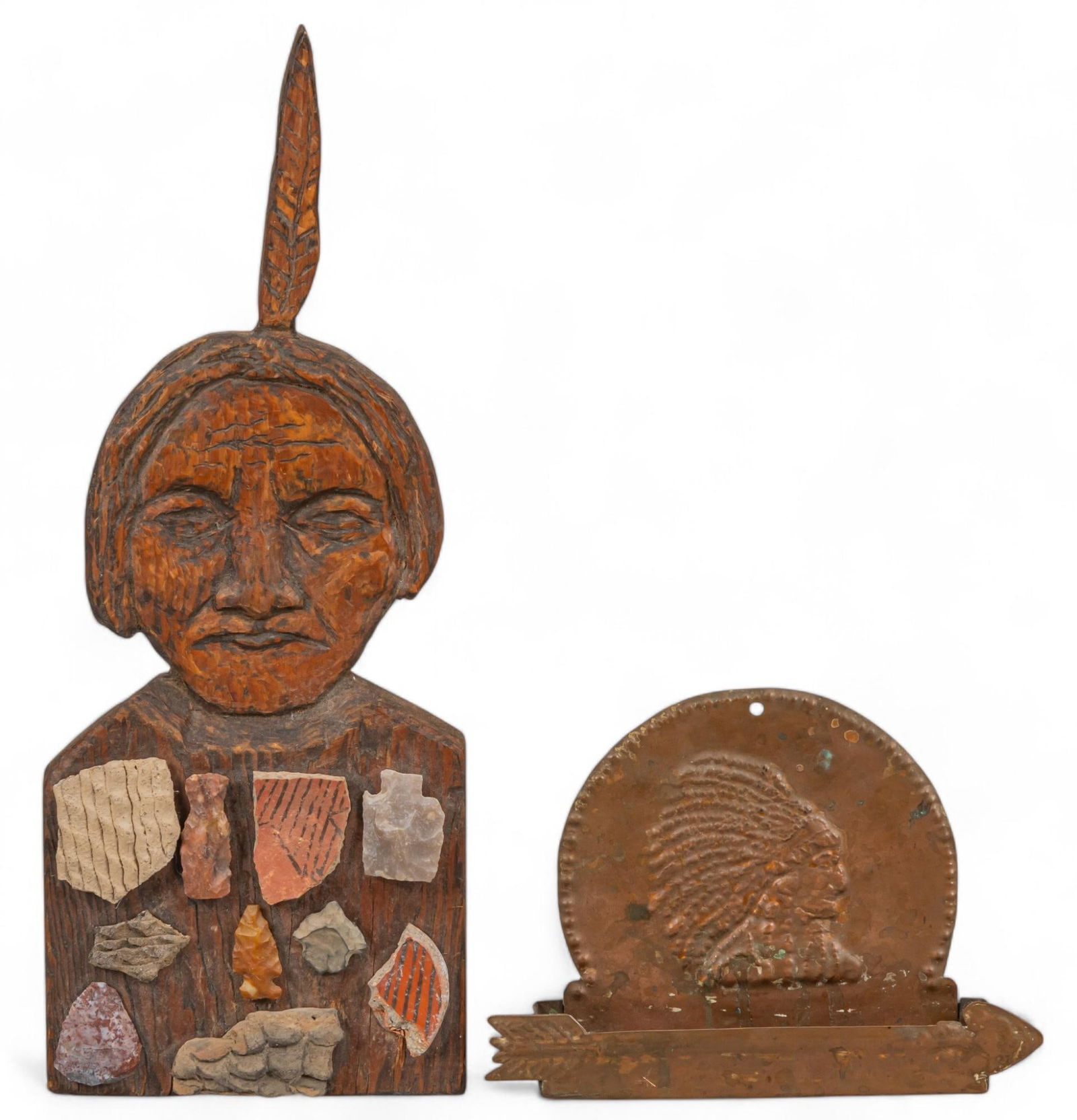 (2) Indian Head Sculptures (1 of 9)