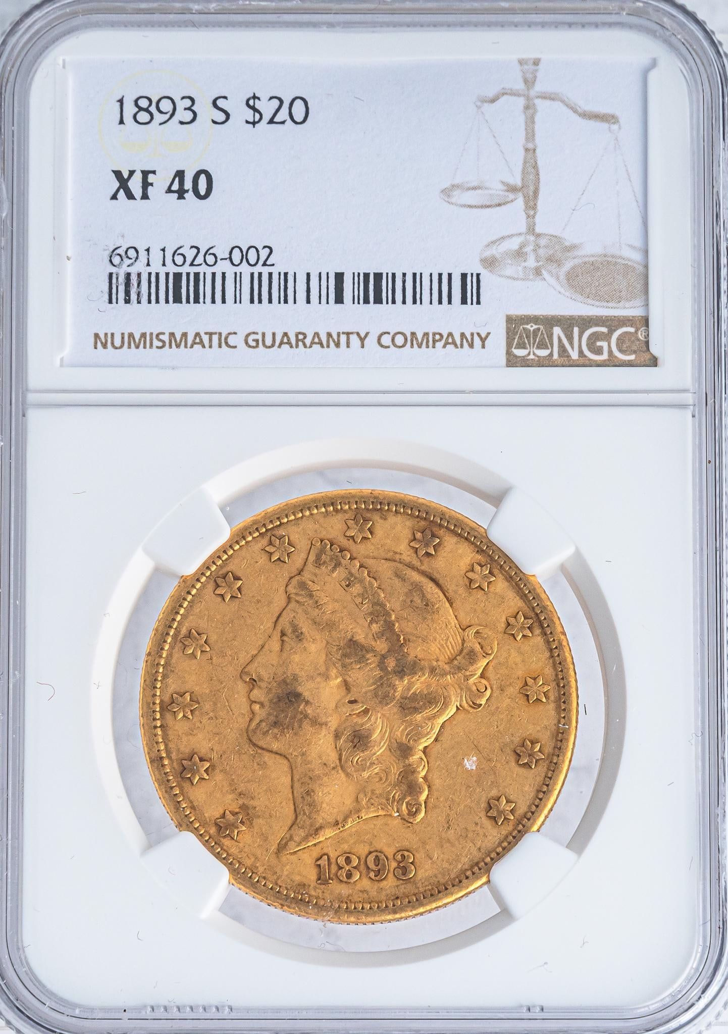 1893 $20 Double Eagle Gold Coin (1 of 4)