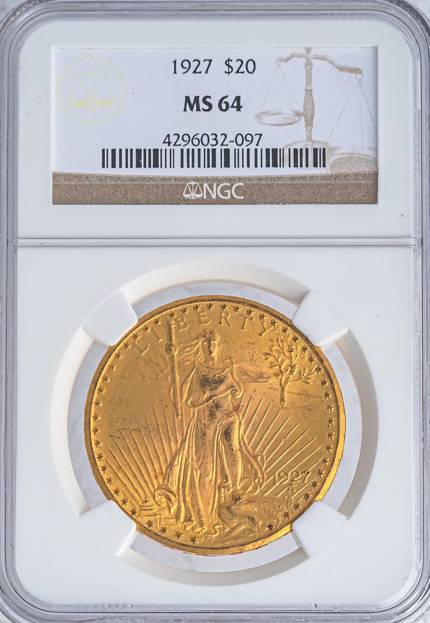 1927 $20 St. Gaudens Gold Eagle Coin (1 of 4)