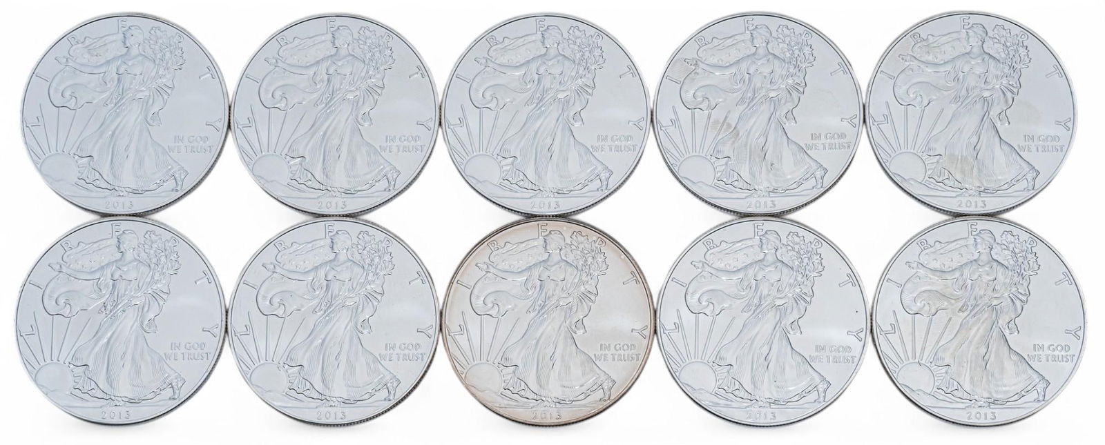 (10) Uncirculated Silver Eagle Coins (1 of 4)