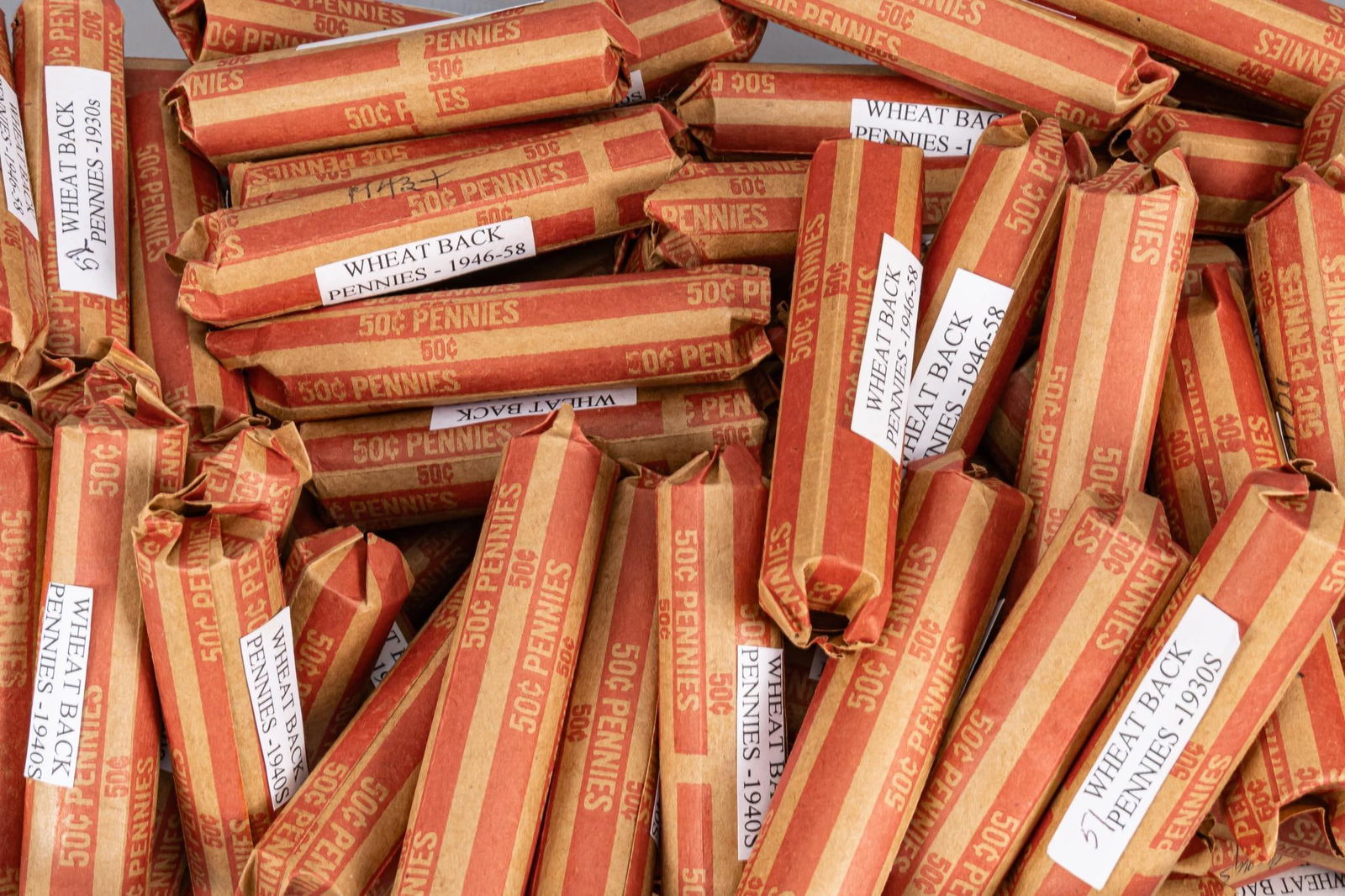(126) Rolls of Wheat Back Pennies (1 of 4)