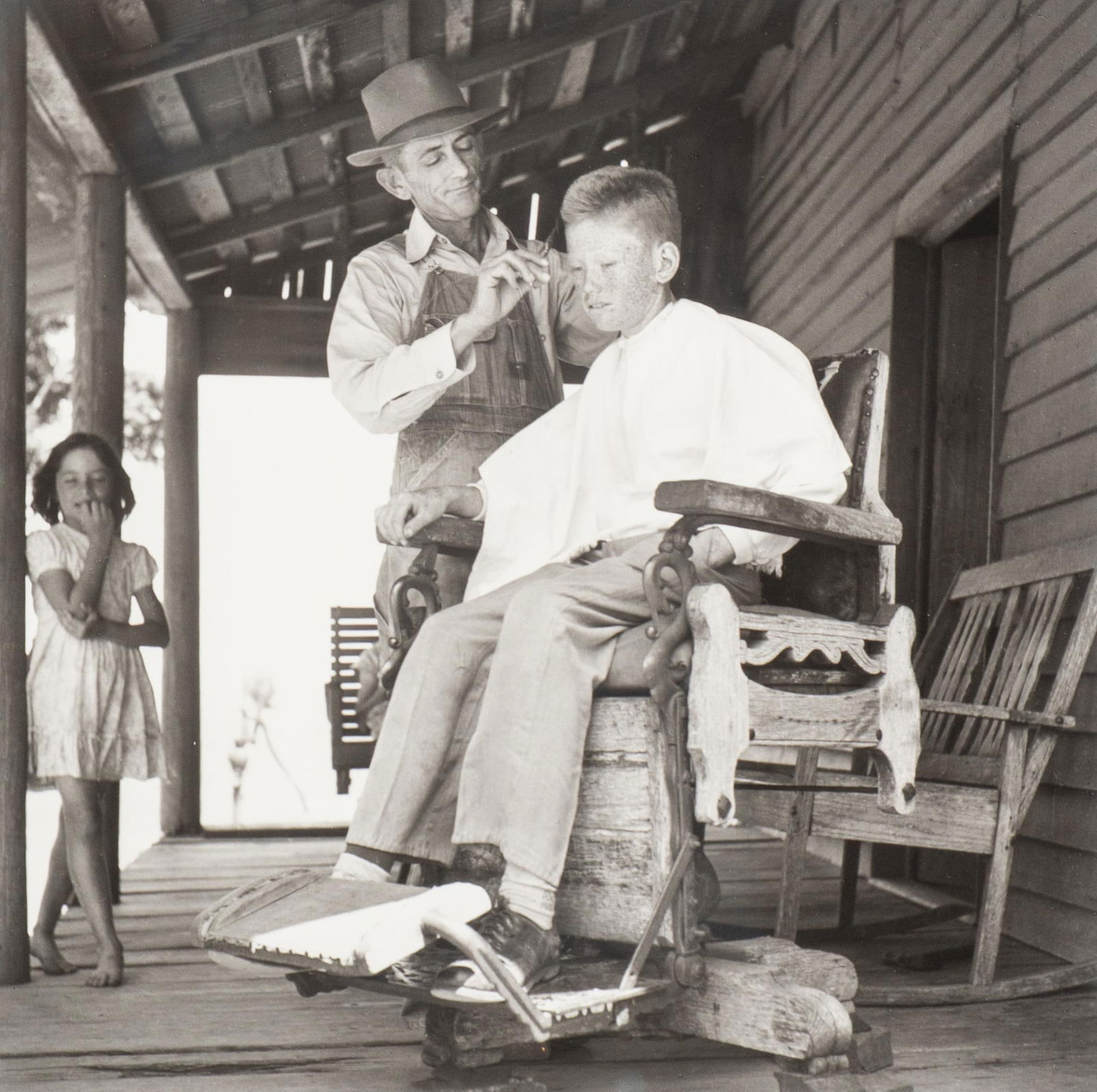 Ferne Koch, Haircut on Porch (1 of 5)