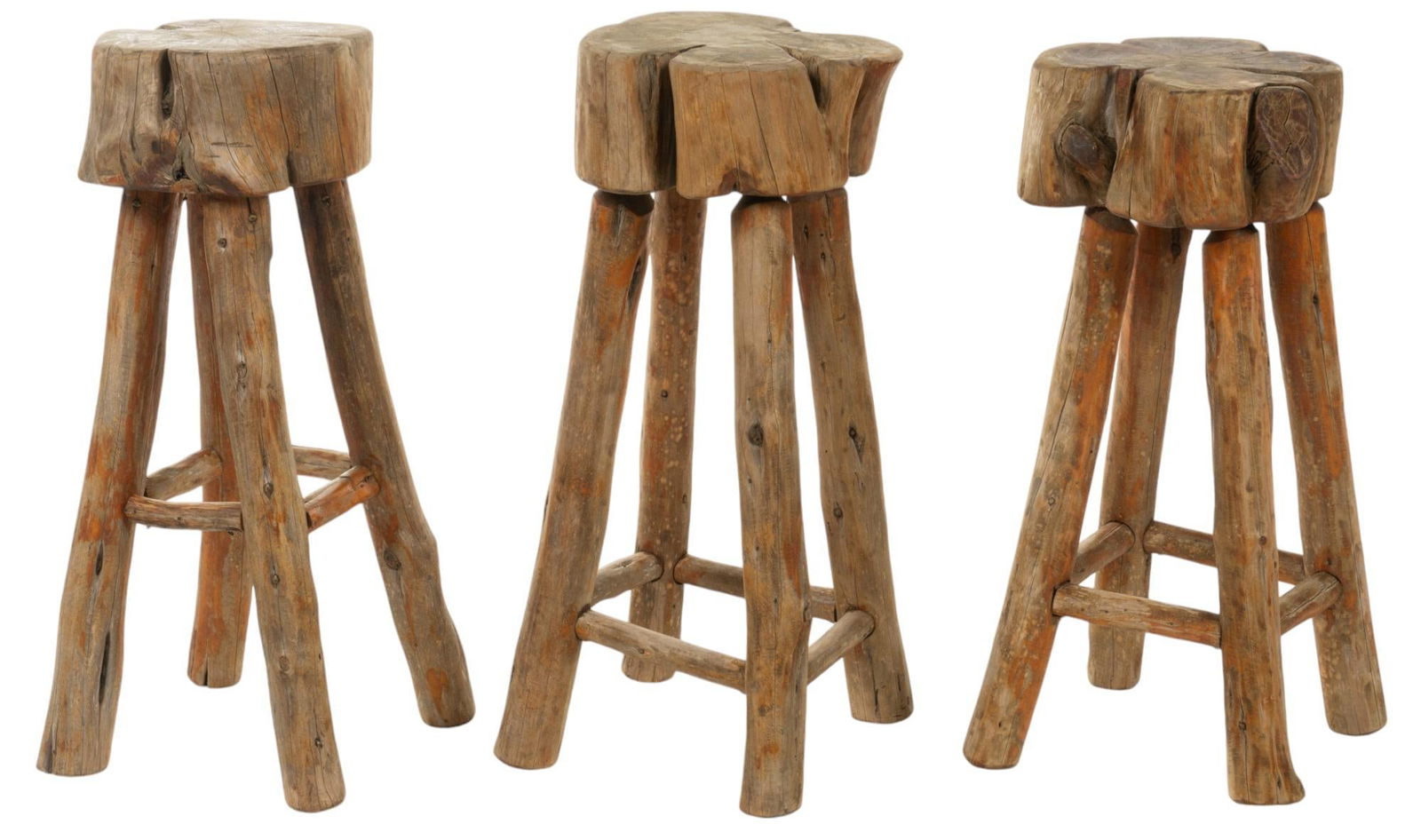 Set of (3) Live Edge Bar Stools (1 of 8)