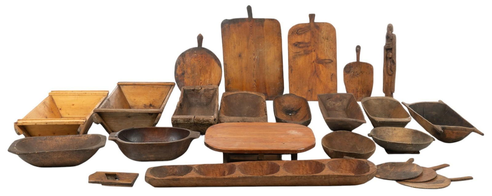 Collection of (23) Rustic Farmhouse Carved Wooden Items (1 of 10)
