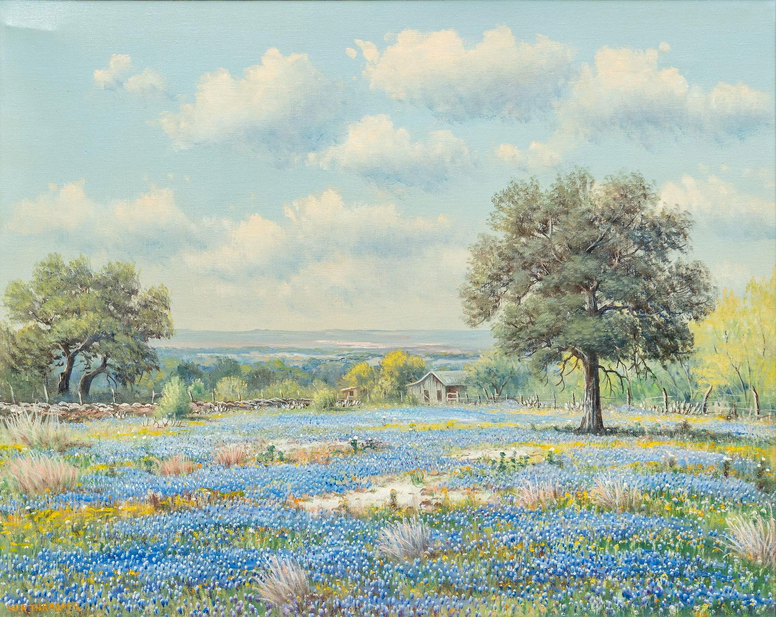 W. R. Thrasher, Bluebonnets and Farmhouse (1 of 6)
