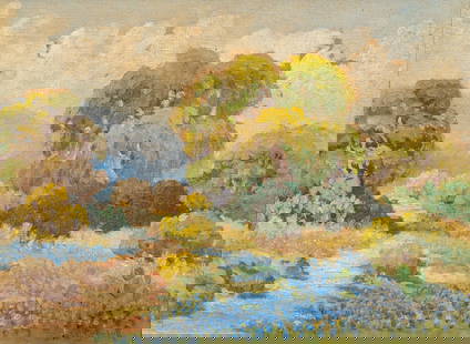 I.D. Shepler, Bluebonnet Landscape: Ira (I. D.) Shepler (Texas, 1876-1944), bluebonnet landscape, oil on canvas sight: 11 x 15 in., frame: 15.5 x 19.5 in. Provenance: Property from the collection of a San Antonio, Texas gentleman