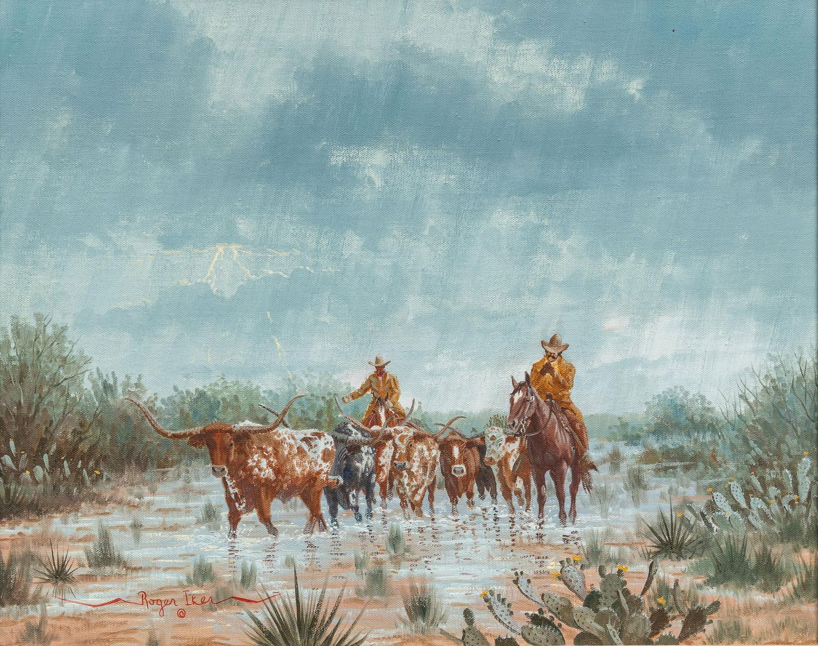 Roger Iker, Stormy Cattle Drive (1 of 5)
